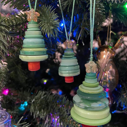 Button Snowman Christmas Tree Crafts Ornament